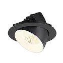 SLV Plafonnier encastré NUMINOS® GIMBLE XL adapté aux postes de travail avec écran IP20, noir, blanche, laqué gradable