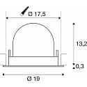 SLV Projecteur encastré NUMINOS® GIMBLE XL pivotant, adapté aux postes de travail avec écran IP20, chrome, noir gradable