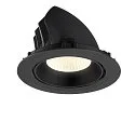 SLV Plafonnier encastré NUMINOS® GIMBLE XL adapté aux postes de travail avec écran IP20, noir, laqué gradable