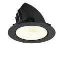 SLV Plafonnier encastré NUMINOS® GIMBLE XL adapté aux postes de travail avec écran IP20, noir, blanche, laqué gradable