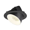 SLV Plafonnier encastré NUMINOS® GIMBLE XL adapté aux postes de travail avec écran IP20, noir, blanche, laqué gradable