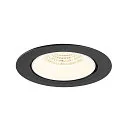 SLV Plafonnier encastré NUMINOS® GIMBLE XL adapté aux postes de travail avec écran IP20, noir, blanche, laqué gradable