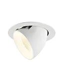 Plafonnier encastré NUMINOS® GIMBLE XL adapté aux postes de travail avec écran IP20, blanche, laqué gradable