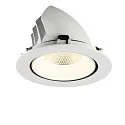 SLV Plafonnier encastré NUMINOS® GIMBLE XL adapté aux postes de travail avec écran IP20, blanche, laqué gradable