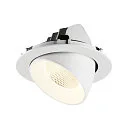 SLV Plafonnier encastré NUMINOS® GIMBLE XL adapté aux postes de travail avec écran IP20, blanche, laqué gradable