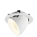 SLV Plafonnier encastré NUMINOS® GIMBLE XL adapté aux postes de travail avec écran IP20, blanche, laqué gradable