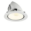 SLV Plafonnier encastré NUMINOS® GIMBLE XL adapté aux postes de travail avec écran IP20, blanche, laqué gradable