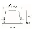 ceiling recessed luminaire NUMINOS® XL round, suitable for VDU workstation IP20, black, lacquered dimmable