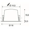 SLV Plafonnier encastré NUMINOS® XL adapté aux postes de travail avec écran IP20, noir, blanche gradable
