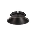 SLV Plafonnier encastré NUMINOS® XL rond, adapté aux postes de travail avec écran IP20, noir, laqué gradable