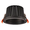SLV Plafonnier encastré NUMINOS® XL rond, adapté aux postes de travail avec écran IP20, noir, laqué gradable