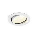 Plafonnier encastré NUMINOS® MOVE XL rond, adapté aux postes de travail avec écran IP20, blanche, laqué gradable