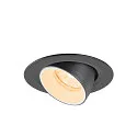 SLV Plafonnier encastré NUMINOS® GIMBLE XS rond, adapté aux postes de travail avec écran IP20, noir, blanche, laqué gradable