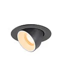 ceiling recessed luminaire NUMINOS® GIMBLE XS round, suitable for VDU workstation IP20, black, white, lacquered dimmable
