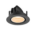 SLV Plafonnier encastré NUMINOS® GIMBLE XS rond, adapté aux postes de travail avec écran IP20, noir, blanche, laqué gradable