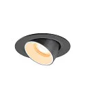 SLV Plafonnier encastré NUMINOS® GIMBLE XS rond, adapté aux postes de travail avec écran IP20, noir, blanche, laqué gradable