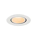 SLV ceiling recessed luminaire NUMINOS® GIMBLE XS round, suitable for VDU workstation IP20, white, lacquered dimmable