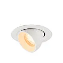 Plafonnier encastré NUMINOS® GIMBLE XS rond, adapté aux postes de travail avec écran IP20, blanche, laqué gradable
