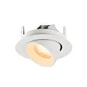 SLV Plafonnier encastré NUMINOS® GIMBLE XS rond, adapté aux postes de travail avec écran IP20, blanche, laqué gradable
