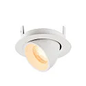 SLV Plafonnier encastré NUMINOS® GIMBLE XS rond, adapté aux postes de travail avec écran IP20, blanche, laqué gradable