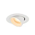 SLV Plafonnier encastré NUMINOS® GIMBLE XS rond, adapté aux postes de travail avec écran IP20, blanche, laqué gradable