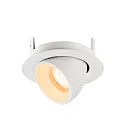 SLV Plafonnier encastré NUMINOS® GIMBLE XS rond, adapté aux postes de travail avec écran IP20, blanche, laqué gradable