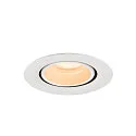 SLV Plafonnier encastré NUMINOS® GIMBLE XS rond, adapté aux postes de travail avec écran IP20, blanche, laqué gradable