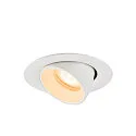 SLV Plafonnier encastré NUMINOS® GIMBLE XS rond, adapté aux postes de travail avec écran IP20, blanche, laqué gradable