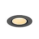 SLV Plafonnier encastré NUMINOS® GIMBLE XS rond, adapté aux postes de travail avec écran IP20, noir, blanche, laqué gradable