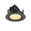 SLV Plafonnier encastré NUMINOS® GIMBLE XS rond, adapté aux postes de travail avec écran IP20, noir, blanche, laqué gradable