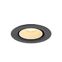 SLV Plafonnier encastré NUMINOS® GIMBLE XS rond, adapté aux postes de travail avec écran IP20, noir, blanche, laqué gradable