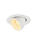 Plafonnier encastré NUMINOS® GIMBLE XS rond, adapté aux postes de travail avec écran IP20, blanche, laqué gradable