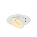 SLV Plafonnier encastré NUMINOS® GIMBLE XS rond, adapté aux postes de travail avec écran IP20, blanche, laqué gradable