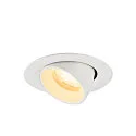 SLV Plafonnier encastré NUMINOS® GIMBLE XS rond, adapté aux postes de travail avec écran IP20, blanche, laqué gradable