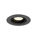 SLV Plafonnier encastré NUMINOS® GIMBLE XS rond, adapté aux postes de travail avec écran IP20, noir, laqué gradable