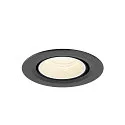 SLV Plafonnier encastré NUMINOS® GIMBLE XS rond, adapté aux postes de travail avec écran IP20, noir, blanche, laqué gradable