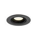 SLV ceiling recessed luminaire NUMINOS® GIMBLE XS round, suitable for VDU workstation IP20, black, lacquered dimmable