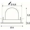 SLV Projecteur encastré NUMINOS® GIMBLE XS pivotant, adapté aux postes de travail avec écran IP20, noir, blanche gradable