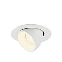 Plafonnier encastré NUMINOS® GIMBLE XS rond, adapté aux postes de travail avec écran IP20, blanche, laqué gradable