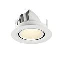 SLV Plafonnier encastré NUMINOS® GIMBLE XS rond, adapté aux postes de travail avec écran IP20, blanche, laqué gradable
