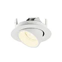 SLV Plafonnier encastré NUMINOS® GIMBLE XS rond, adapté aux postes de travail avec écran IP20, blanche, laqué gradable