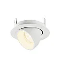 SLV Plafonnier encastré NUMINOS® GIMBLE XS rond, adapté aux postes de travail avec écran IP20, blanche, laqué gradable