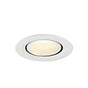 SLV Plafonnier encastré NUMINOS® GIMBLE XS rond, adapté aux postes de travail avec écran IP20, blanche, laqué gradable