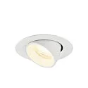 SLV Plafonnier encastré NUMINOS® GIMBLE XS rond, adapté aux postes de travail avec écran IP20, blanche, laqué gradable