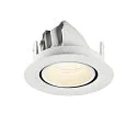 SLV Plafonnier encastré NUMINOS® GIMBLE XS rond, adapté aux postes de travail avec écran IP20, blanche, laqué gradable