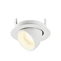SLV Plafonnier encastré NUMINOS® GIMBLE XS rond, adapté aux postes de travail avec écran IP20, blanche, laqué gradable