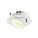 SLV Plafonnier encastré NUMINOS® GIMBLE XS rond, adapté aux postes de travail avec écran IP20, blanche, laqué gradable