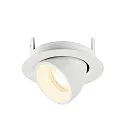 SLV Plafonnier encastré NUMINOS® GIMBLE XS rond, adapté aux postes de travail avec écran IP20, blanche, laqué gradable