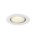 SLV Plafonnier encastré NUMINOS® GIMBLE XS rond, adapté aux postes de travail avec écran IP20, blanche, laqué gradable