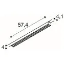 SLV Projecteur triphasé SIGHT EVO SINGLE 600 DALI 2 1 voie, angulaire, contrôlable par DALI, UGR < 19, avec grille IP20